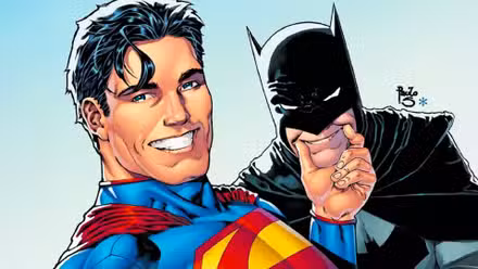 Superman obliga a Batman a sonreír en el arte de DC Comics