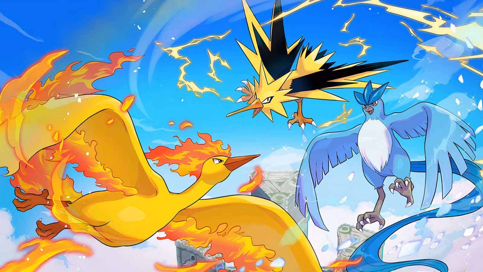El trío de pájaros legendarios de Pokémon recibe nuevos y audaces rediseños para su 30 aniversario