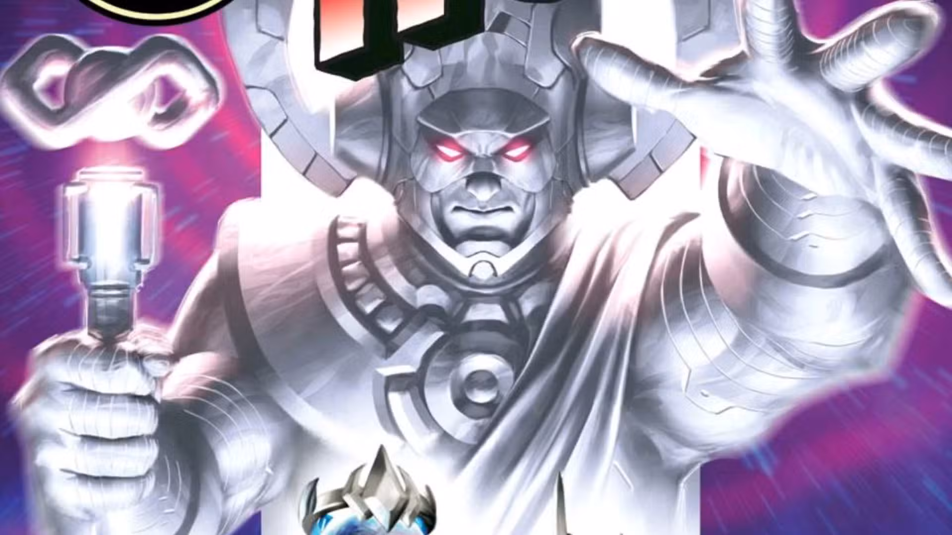 galactus completamente blanco con bastón