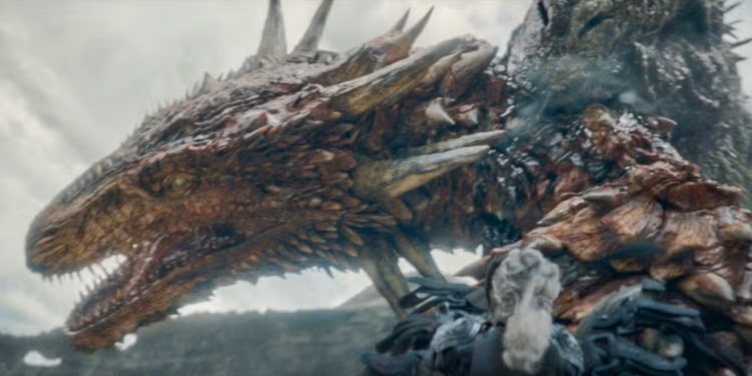 Vhagar ataca a Meleys por el cuello en House of the Dragon temporada 2 episodio 4