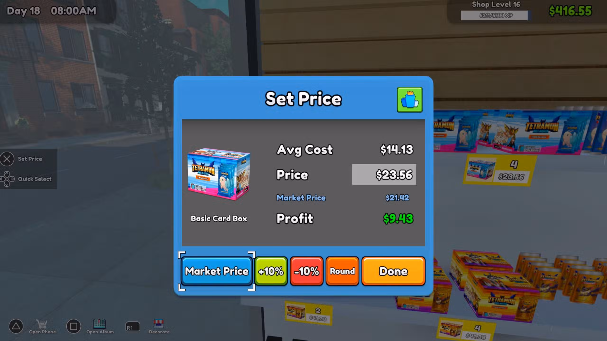 establecer precios en TCG Card Shop Simulator