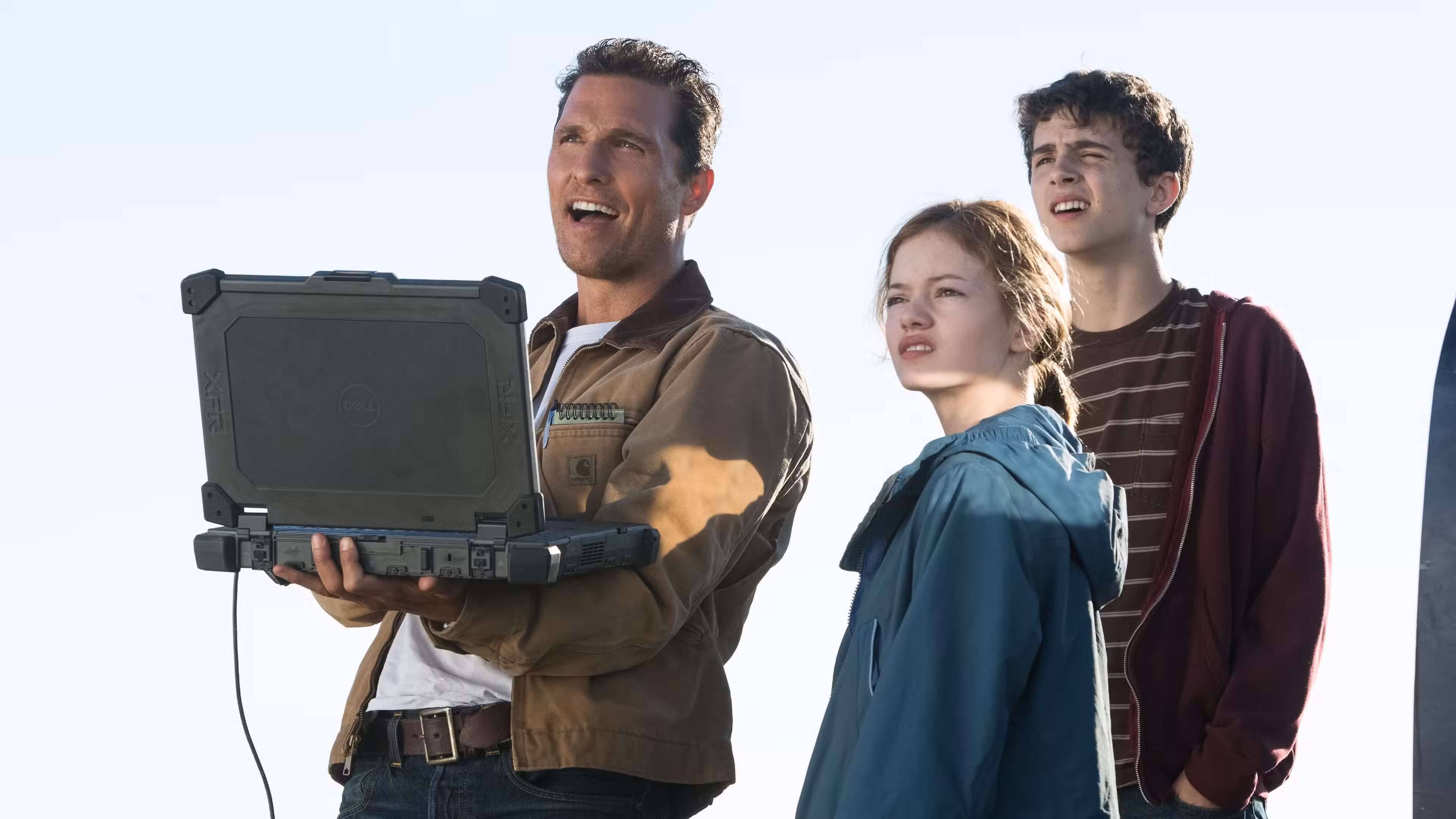 Matthew McConaughey, Mackenzie Foy y Timothée Chalamet en Interestelar
