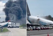Avión de carga de Amazon se estrella en el aeropuerto de Miami