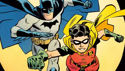Arte de portada de Batman y Robin. 