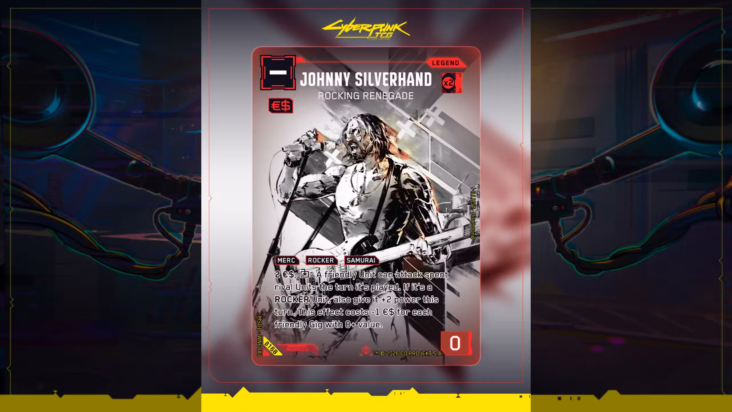 Tarjeta Cyberpunk TCG Johnny Silverhand
