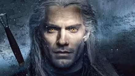 Henry Cavill como Geralt en el arte promocional de The Witcher