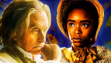Lovie-Simone-como-Mary-Simms-de-Manhunt-y-Michael-Douglas-como-Benjamin-Franklin--de-Franklin