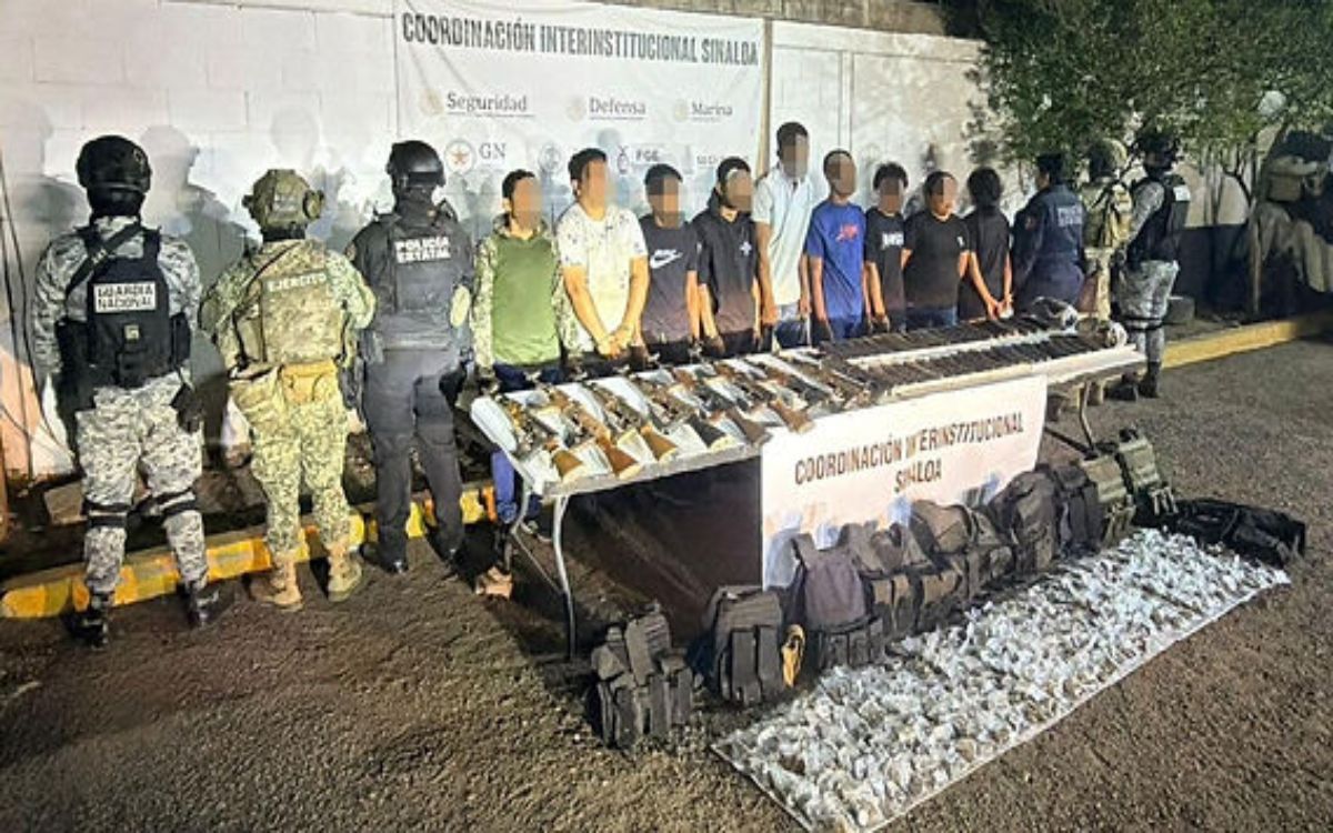 Sinaloa | Detienen a nueve con armas y droga en Rosario