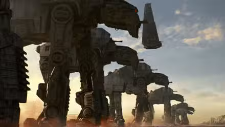 AT-AT acercándose a la base de Crait en The Last Jedi