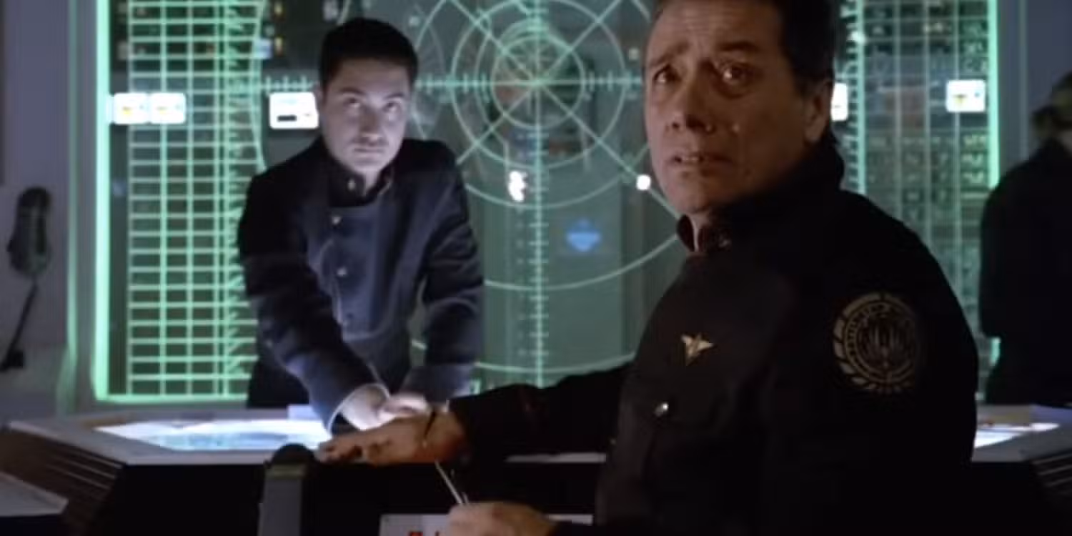 Gaeta y Adama en Battlestar Galactica