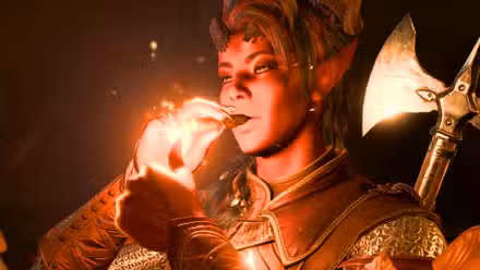 Karlach encendiendo un cigarro con el pulgar en Baldur's Gate 3