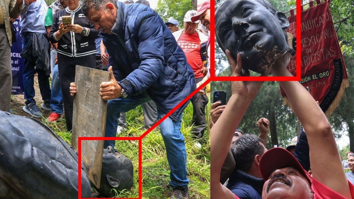 Decapitan la estatua de Felipe Calderón en Los Pinos