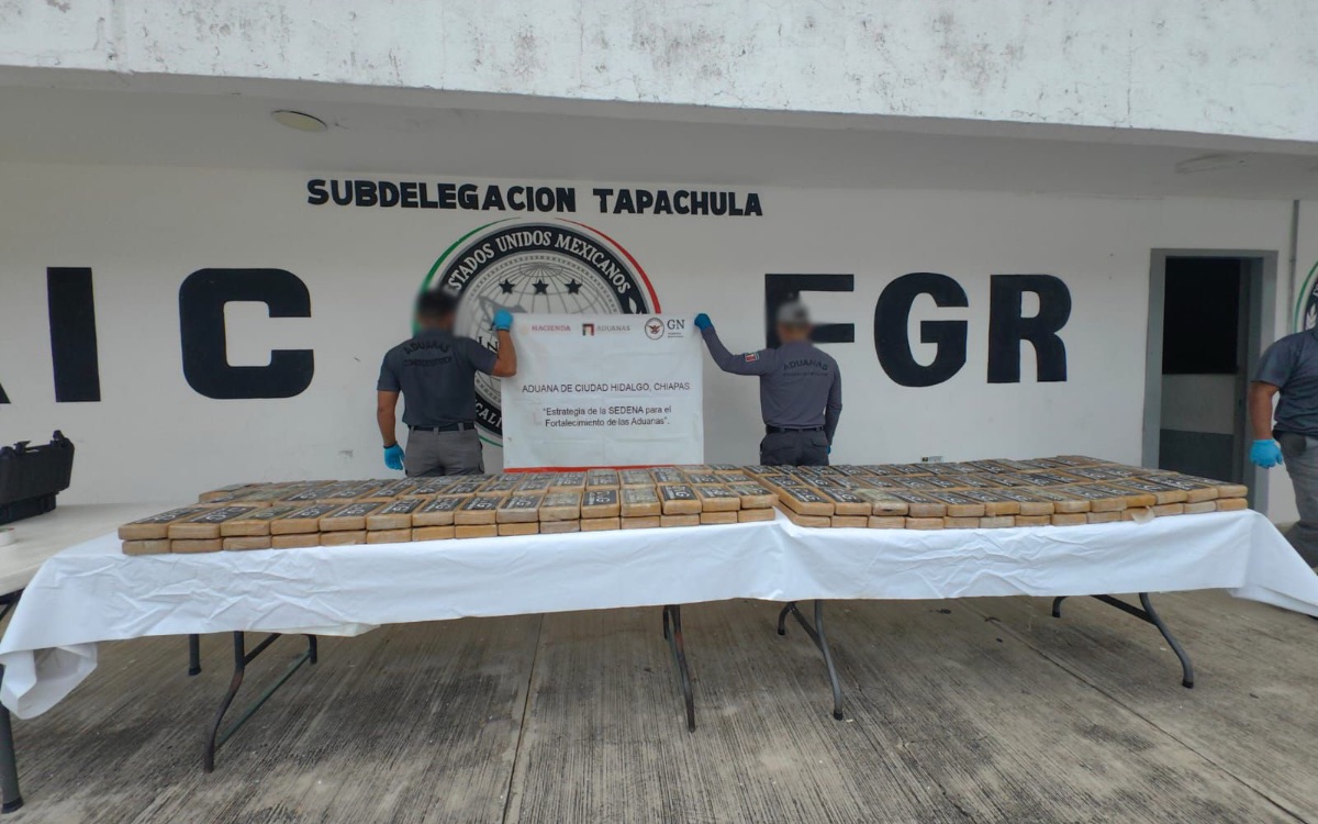 Decomisan 171 kilos de presunta cocaína ocultos en un camión en Chiapas