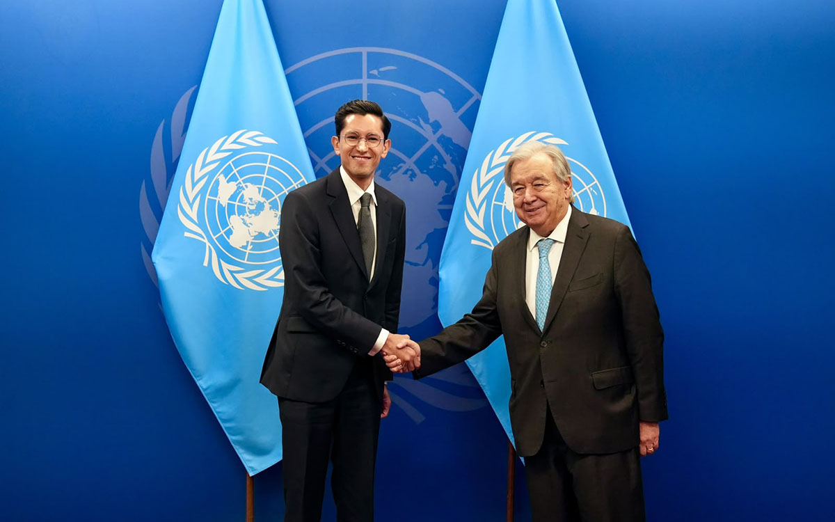 Guterres y Velasco abordan situación geopolítica y defensa del derecho internacional