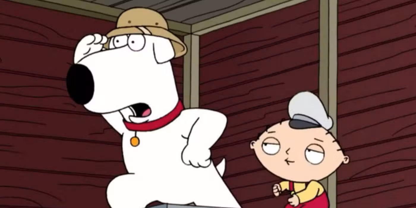 Brian y Stewie en un tren en Padre de familia - Camino a Rhode Island.