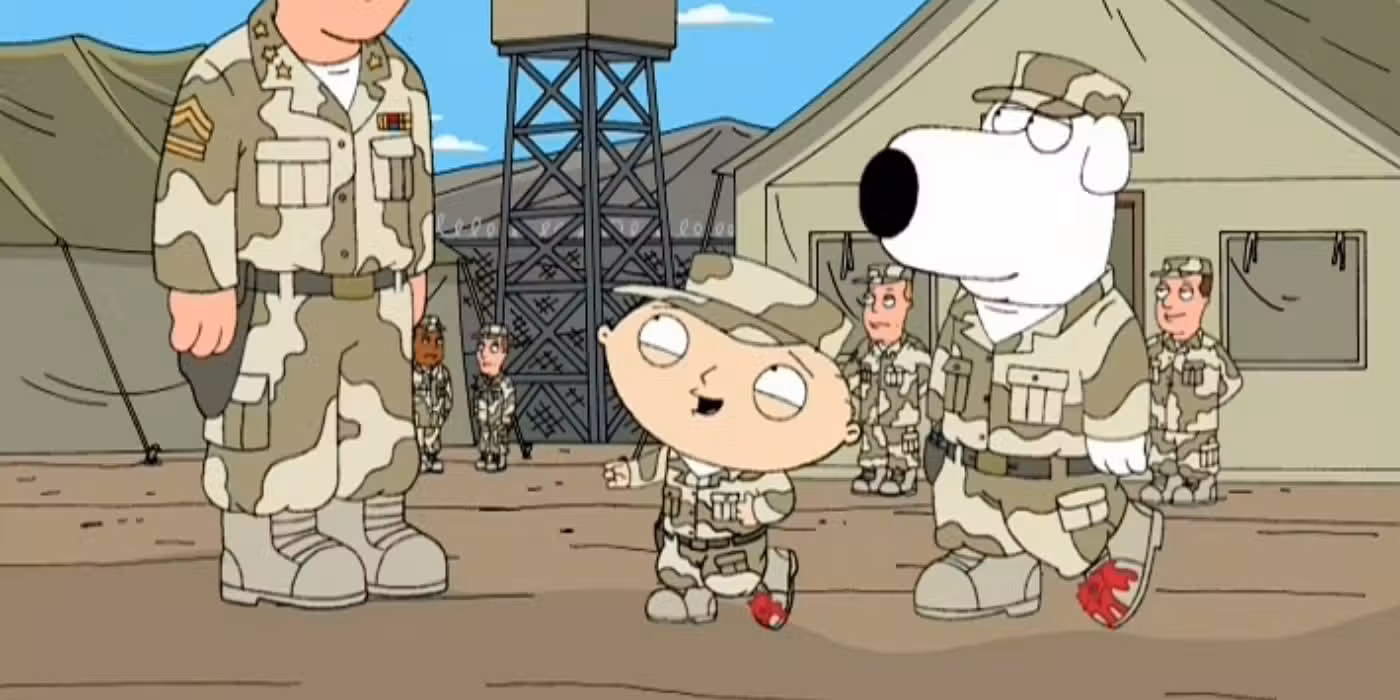 Brian y Stewie con los pies sangrando en Padre de familia