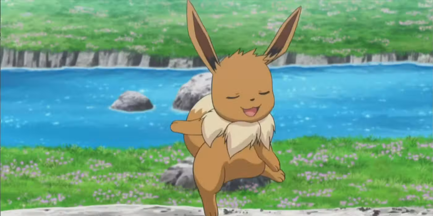 Un Eevee salvaje comienza a bailar.